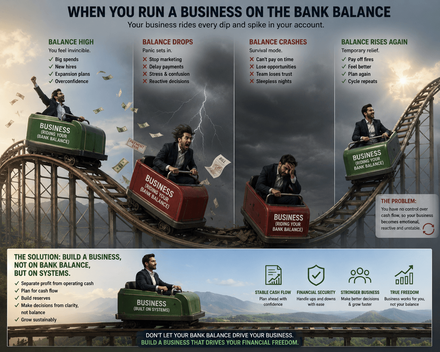 Running a business on the bank balance - the emotional rollercoaster of cash flow without visibility